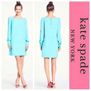 “Cordette” Crepe Shift Dress • Giverny Blue